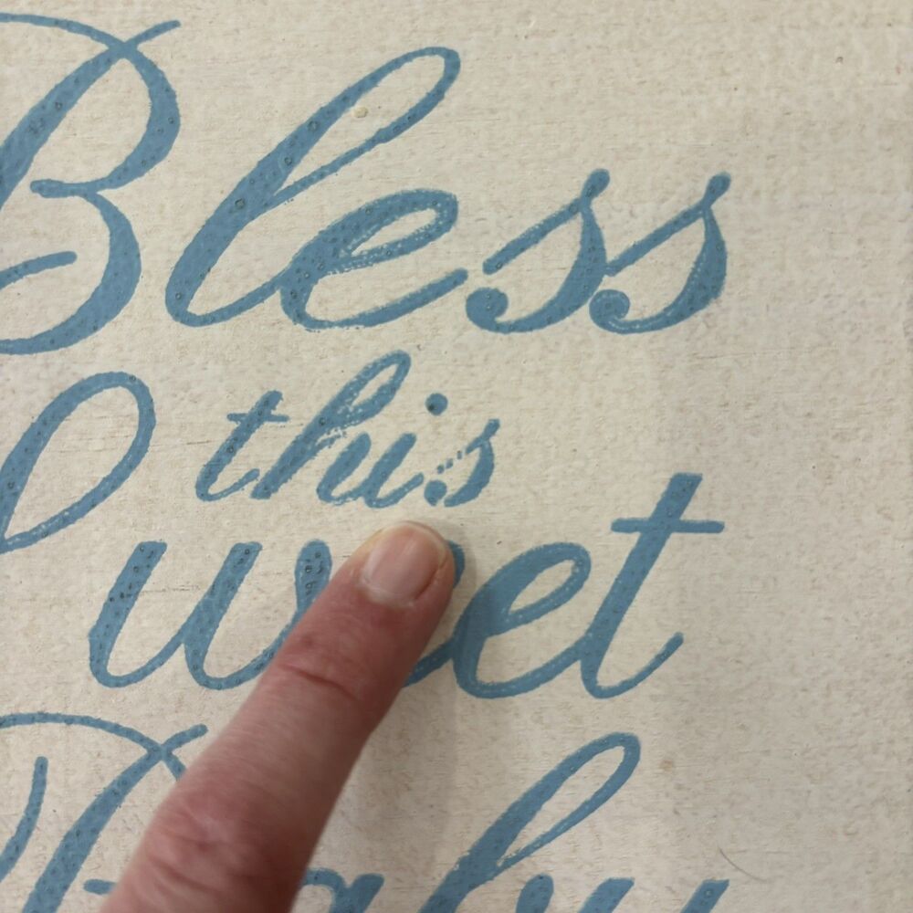 Sawdust City Bless This Sweet Baby Wood Blue Nursery Decor Cottagecore Country - Picture 5 of 7